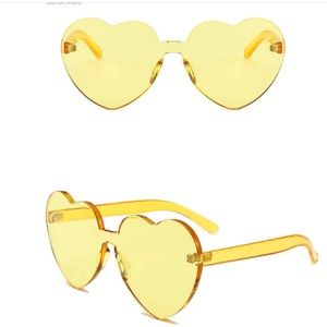 Yellow Heart Acrylic Festival Sunglasses